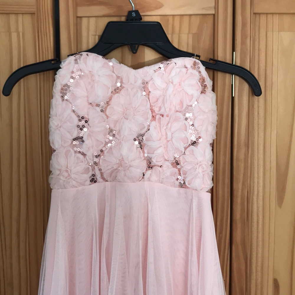 Pink strapless homecoming dress